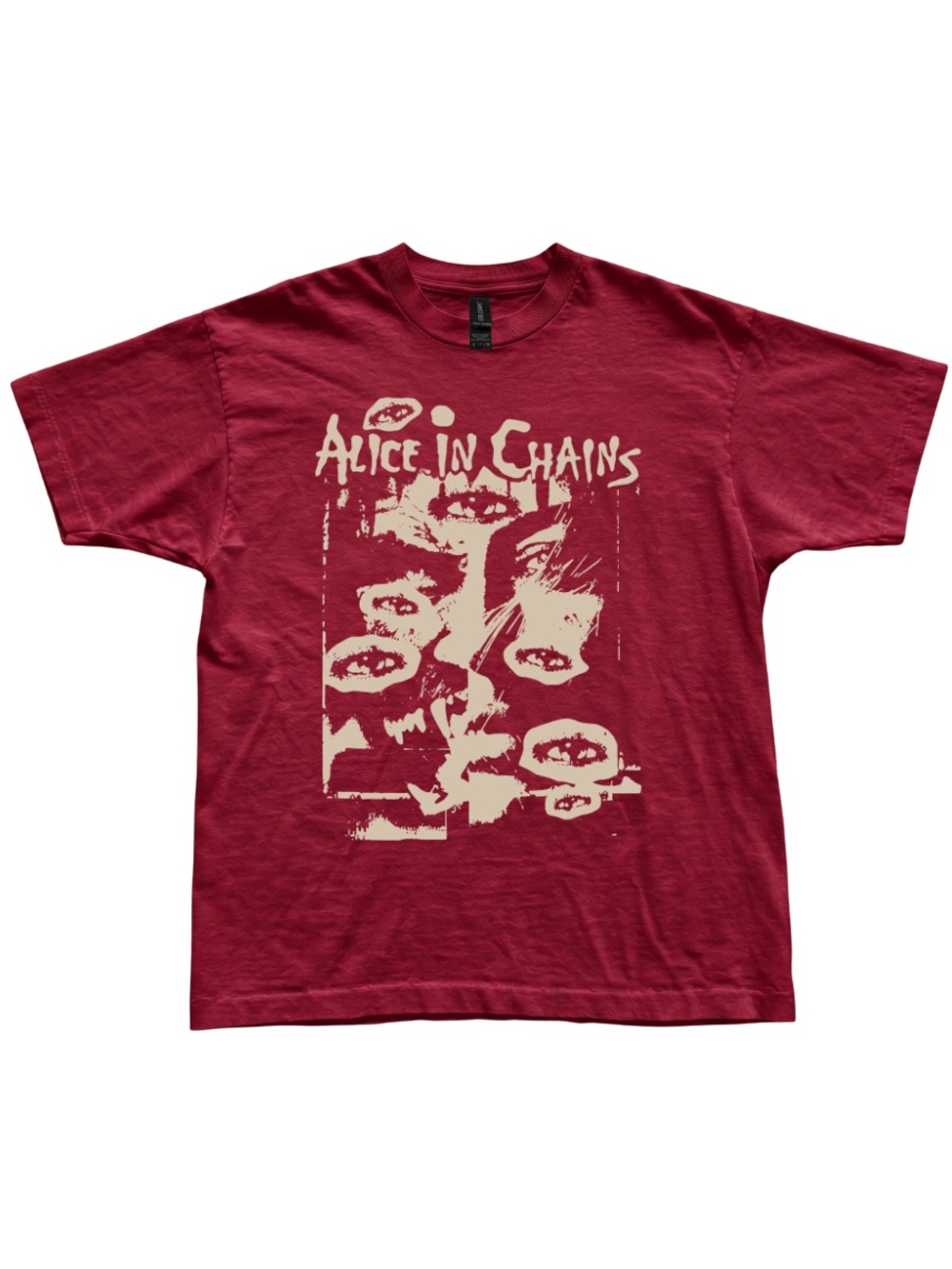 Gildan Burgundy Alice In Chains Graphic Tee, Alternative Rock T-Shirt